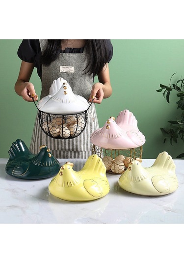 Ranyeek Siyah Altın Çizgili Seramik Kapaklı Gömlek, Nordik Stili Demir Ağı Meyve/saklama Sepeti, Ev Dekorasyonu Ve Pratik Kullanım Siyah