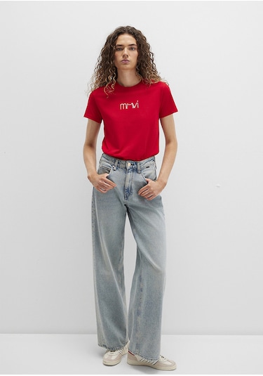 Mavi - Mavi Baskılı Kırmızı Tişört 1613387-82054 Kirmizi