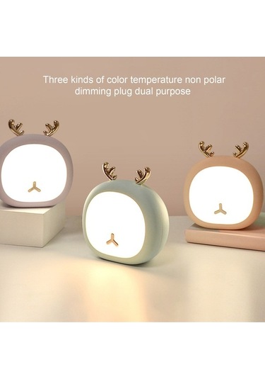 Moly Mor Geyik Şekilli Usb Şarjlı Dimmable Dokunmatik 2w Yatak Odası Lambası Diğer