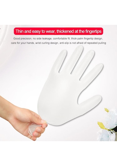 Sones 100 Adet Tek Kullanımlık Pvc Muayene Eldiveni Ev Tipi Şeffaf Dokunabilir Koruyucu Eldiven, Beden: S
