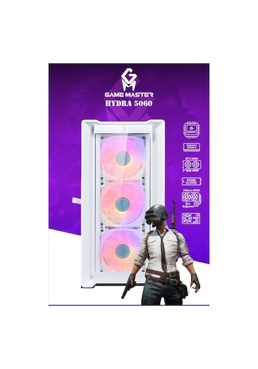 Game Master Hydra 5060 i5-12400F 16 GB 512 GB M2 SSD RTX5060 Free Dos Masaüstü Oyuncu Bilgisayarı