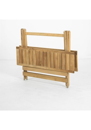 Flat Katlanır Ahşap Bahçe Balkon Masası 70x53 Bej