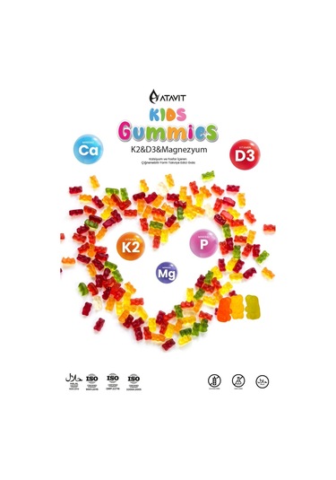 Atavit Kids D3 K2 Magnezyum 60 Gummies 2 Adet