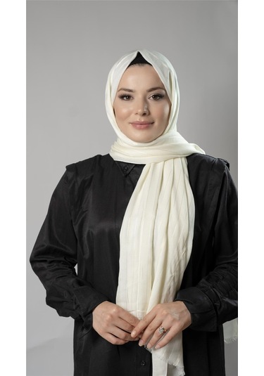 Ekru Çizgili Şal Viskon Kumaş Bursa Dolama 202110 27 Ekru