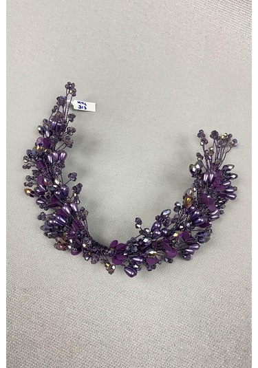 FdayAksesuar Gelin Saç Aksesuarı Mor Berra Model Çift Taraflı Gelin Saç Aksesuarı FRDY31657