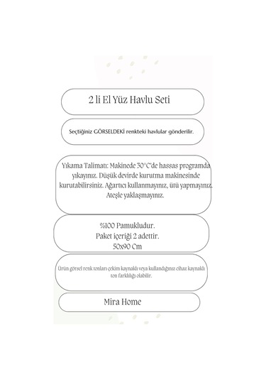 2 Li Lüks El Yüz Havlu Seti 50x90 Cm %100 Pamuklu Gramajlı Sija Lacivert