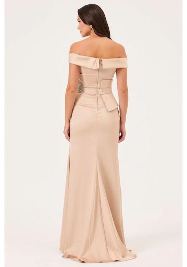 İlmio Bayan Abiye Elbise 3846003 Bej Bej