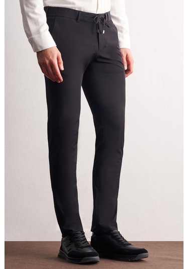Siyah Yan Cep Düz Paça Slim Fit Chino Casual Pantolon 1003255158 Siyah