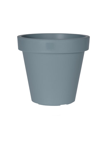 Gri Plastik Yuvarlak Saksı Çap 40 Cm Yükseklik 35 Cm