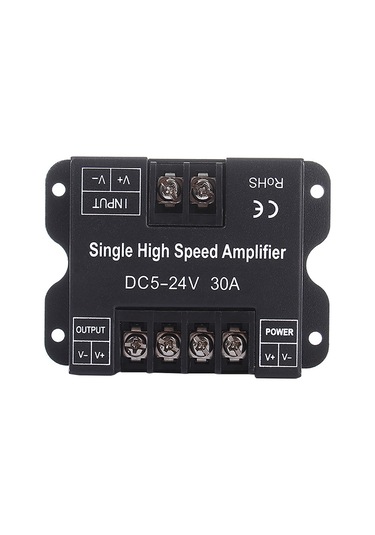 Yaleker Dc 5-24v 30a Tek Renk Led Şerit Sinyal Amplifikatörü, Pwm Algılayıcı, Alüminyum Kasa, 720w Çıkış, 3528/5050/5630/2835 Uyumlu