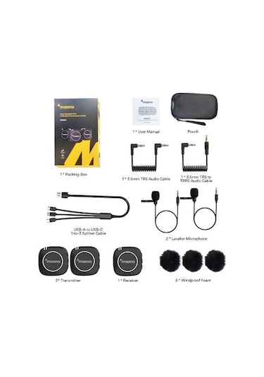 Maono Au-Wm820A2 Dual Kablosuz Yaka Mikrofonu