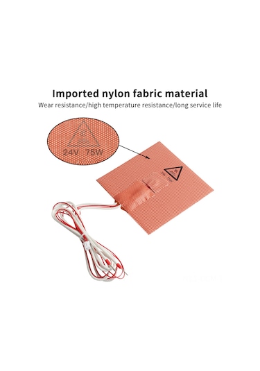 Qingmipy Voro V0 Uyumlu 24v 75w 100x100mm Girişimci Nilon Isıtıcı Pad - Sıcak Dayanıklı Ve Dayanıklı Orange