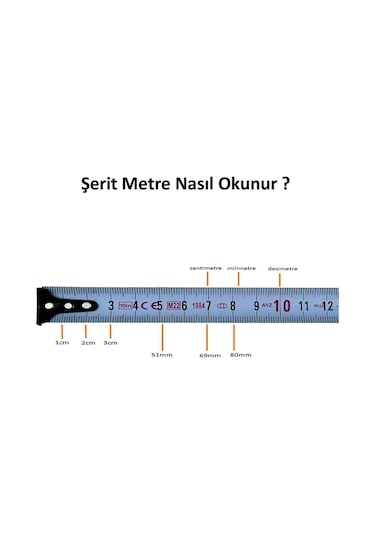 Şerit Metre 5 25mm - Sarı Era12528 Kerem Eratool