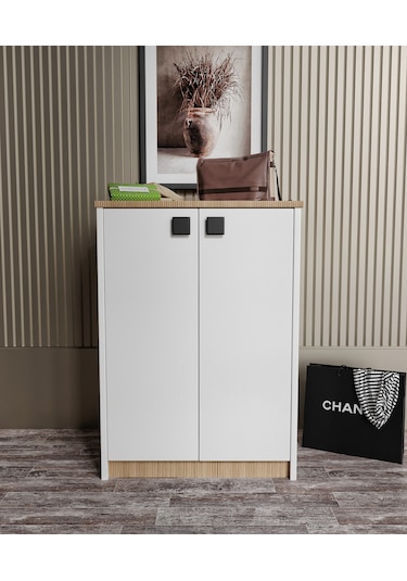 Afilli Ayakkabılık Ve Çok Amaçlı Dolap Tamamı Mdf Beyaz Garden Me Beyaz - Garden - Meşe