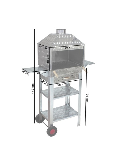 Metehan MTH-112 Davlumbazlı - Bacalı - Kanatlı - Çekmeceli - Maltız Izgaralı Mangal
