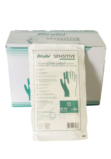 Pudrasız Steril Sensıtıve Cerrahi Eldiven 6.5 Numara 50 Çift