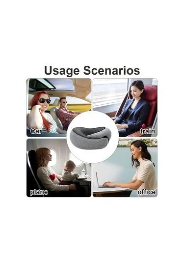 Seyahat Boyun Yastık Bellek Köpük U Şeklinde Yastık Salyangoz Açık Gri