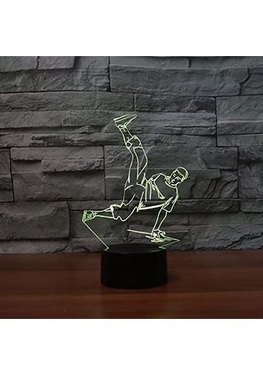 Wealthglow Renk Değiştiren 3d Dekoratif Şekilli Led Lamba - 12 Cm Ng5fys Siyah