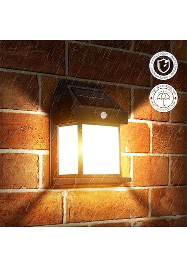 Güneş Enerjili Dış Mekan Işıkları, Alacakaranlıktan Şafağa Güneş Enerjili Duvar Aplik Hareket Sensörü, C Beyaz