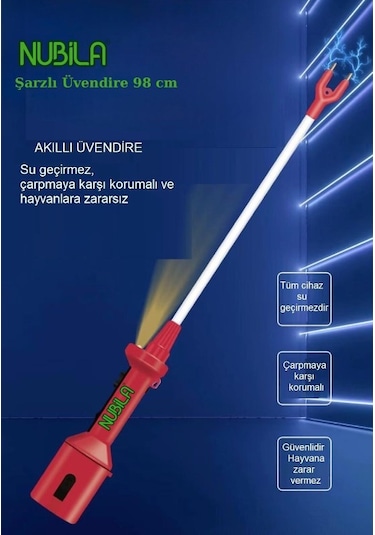 Nubila Led Işıklı Şarjlı Üvendire Uzun-98 Cm-7200 Volt