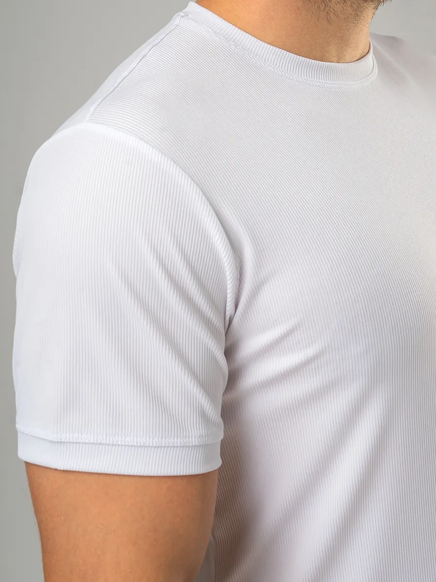 Happyfox Spor Düz Renkli Çubuklu Tişört 258033692 Beyaz