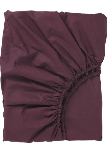 Çift Kişilik Lastikli Çarşaf Vişne Çürüğü-bordo Renk Meridyendukkan 180x200 Cm Pamuk