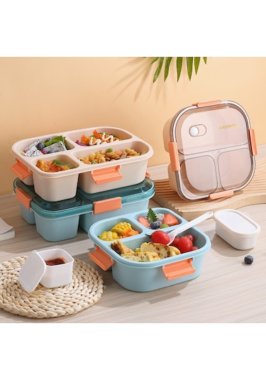 Sızdırmaz Bpa içermez Öğle Yemeği Için Bento Kutusu 1550 ML Pembe