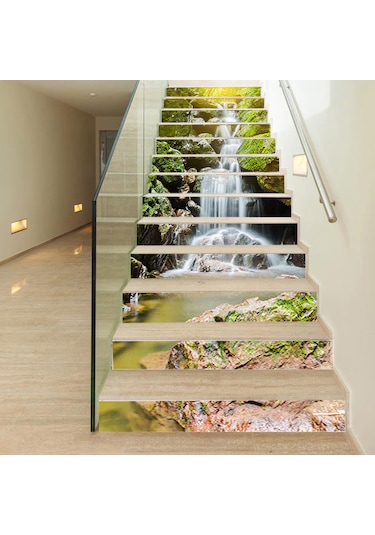 Yaozixa "13 Parça Kendinden Yapışkanlı Merdiven Dekoru - Pvc Malzeme, Kolay Uygulama, Doğa Temalı Desenler" Diğer