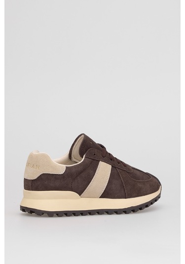 Lufian 122230034 Doris Kadın Hakiki Deri Klasik Sneaker Kahverengi Kahverengi