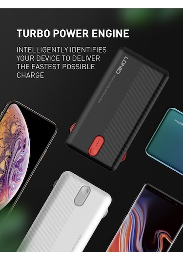 Ldnıo Pl1013 10.000 MAh 3 in 1 Hızlı Şarj Powerbank Siyah