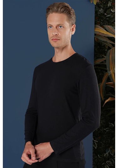 Ts 870 Slim Fit Siyah Spor T-shirt Siyah