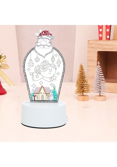 Skycity Noel Dıy El Yapımı Parlak Işıklı Pırlanta Tablo, 3 Farklı Desenli Led Gece Lambası, Hediye Önerisi Diğer