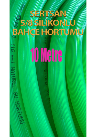 Silikonlu Bahçe Hortumu 5/8 Yeşil Renk 10 Metre