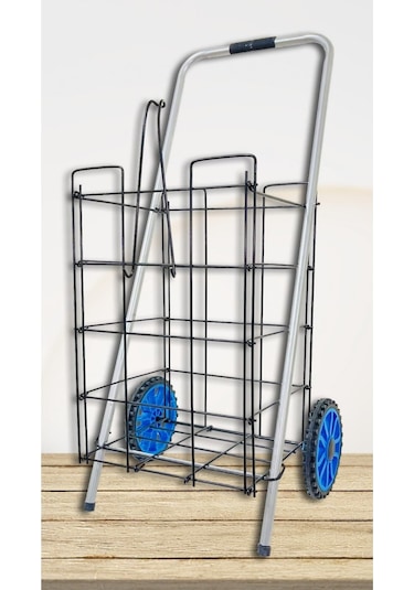 Safir Serisi - Kalın Telli Pazar Arabası - Katlanabilir, Tekerlekli, Alışveriş, Market Arabası