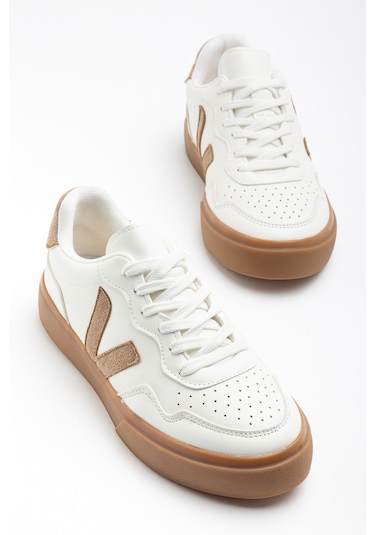Daxtors Anka Günlük Ortopedik Kadın Sneaker Spor Ayakkabı Taba