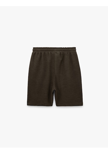 Koton Regular Fit Cepli Bermuda Beli Bağcıklı Şort Kahverengi 6sam40068mk Kahve