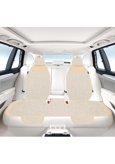 Bod Keten Terletmez Oto Koltuk Minderi Seti Koltuk Koruma Kılıfı Yalı Serisi Ön Arka Set Bej