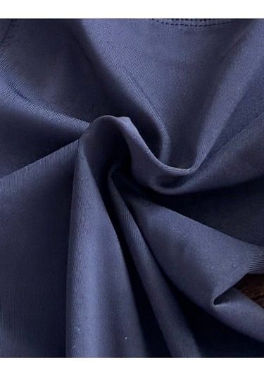 Diz Altı Kapri Tayt Yüksek Bel Likralı Parlak Dalgıç Kumaş, Antrasit Füme Lacivert