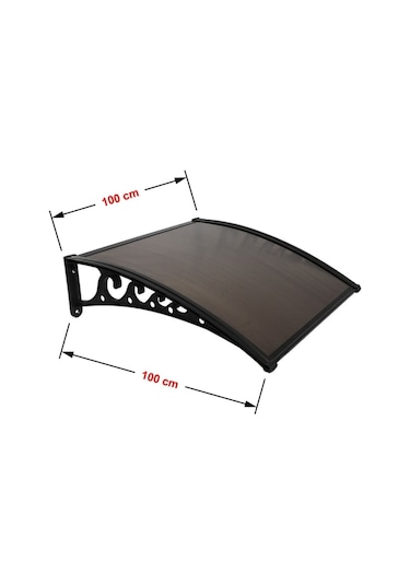 Pratik Sundurma Kapı Pencere Üstü 100x100 Cm Bronz 6 Mm Levhalı Bronz