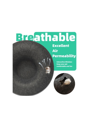 Mufunye Rahat Kedi Donut Tünel Yatağı Çıkarılabilir Her Mevsim Yarı Kapalı Kedi Yuvası E