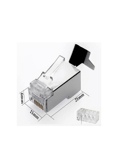 Speeduf Cat7 Metal Konnektör Rj45 Cat7 Jack + Kablo Ayraç 5li Paket