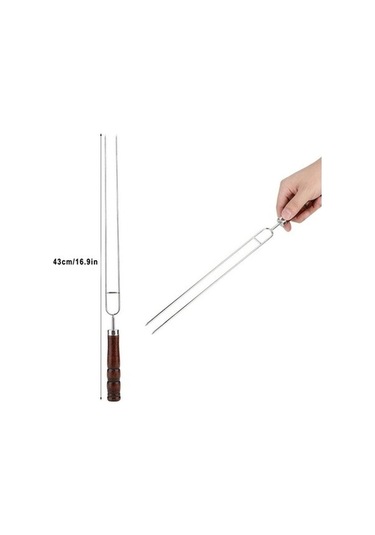 Bloomnest Paslanmaz Şişler & Çatallar - 4'lü, Renkli, Barbekü Seti, Çok Renkli Çok Renkli