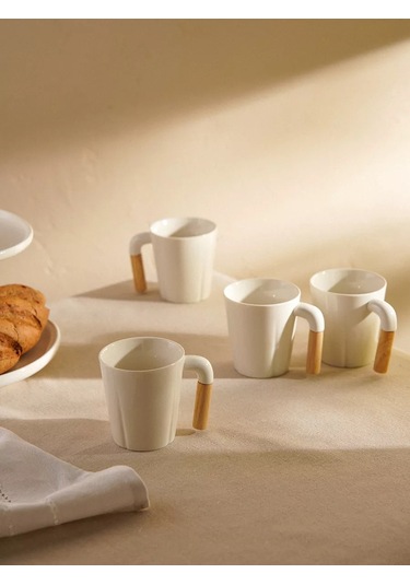 Sl Home Çay Ve Kahve Bardakları 4 Adet 250 Ml "trento" Hediye 221704759 Beyaz