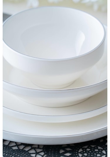 Silver Rise 6 Kişilik 24 Parça Porselen Yemek Takımı