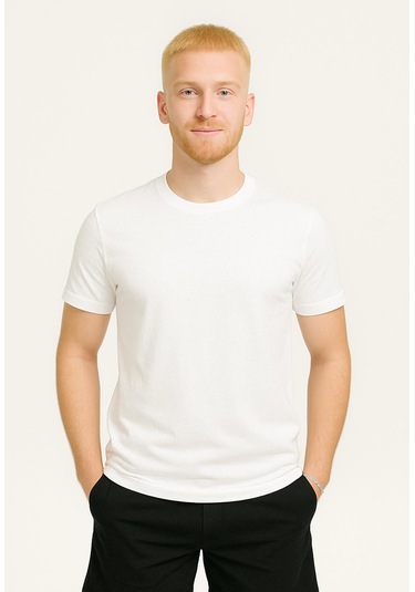 Axxel Erkek Beyaz Kısa Kollu T-shirt-d405 Beyaz