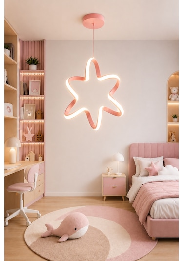 Yalven Led Sarkıt Avize Çocuk Odası Günışığı Pembe