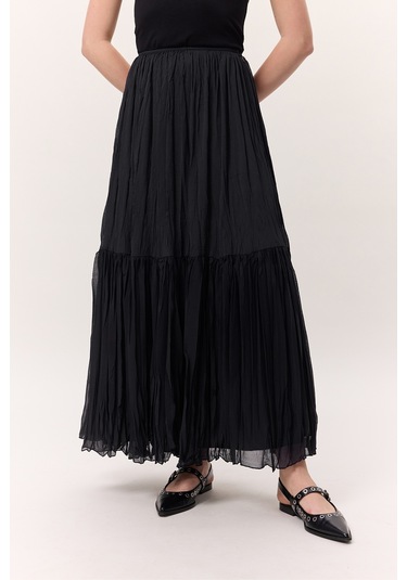 Crush Piliseli Uzun Etek Lacivert Lacivert