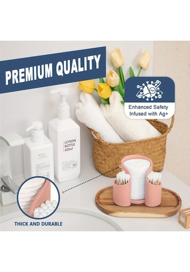 Dancemonkey Lichen Kozmetik Pamuk Saklama Kutusu, Plastik Güzellik Pamuklu Mavi He Mavi