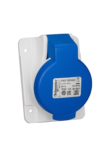 Schneider 3x16A Eğik Makine Prizi Ip 44 Monofaze 230 Volt Pkf16F4