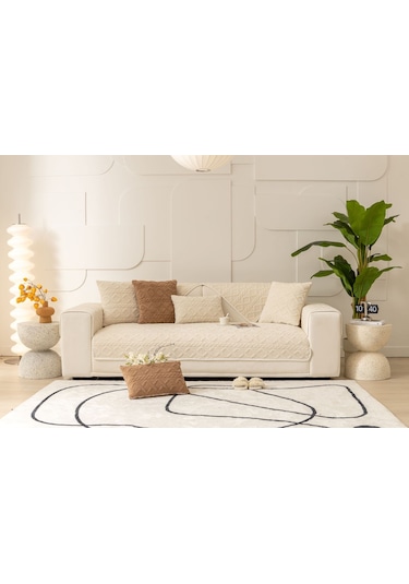 Tcherchi Peluş Kanepe Minimalist Oturma Odası Kaymaz Koltuk Örtüsü 90 X 180